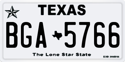 TX license plate BGA5766