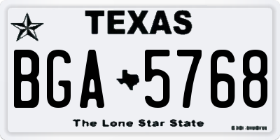 TX license plate BGA5768