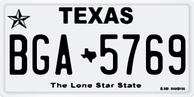 TX license plate BGA5769