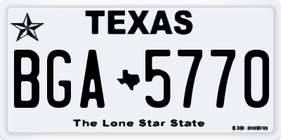 TX license plate BGA5770