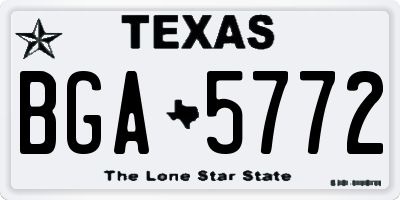 TX license plate BGA5772