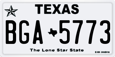 TX license plate BGA5773