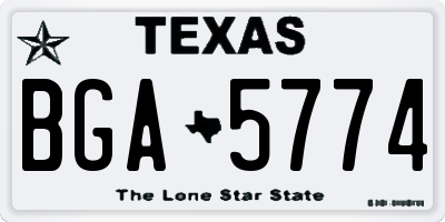 TX license plate BGA5774