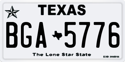 TX license plate BGA5776
