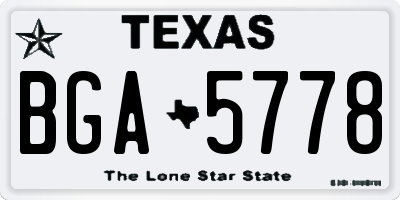 TX license plate BGA5778