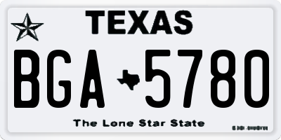 TX license plate BGA5780