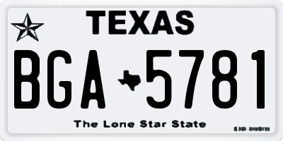 TX license plate BGA5781