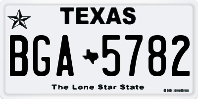 TX license plate BGA5782
