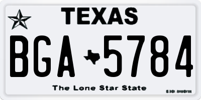 TX license plate BGA5784