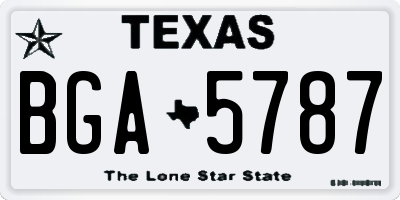 TX license plate BGA5787