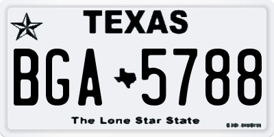 TX license plate BGA5788