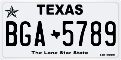 TX license plate BGA5789