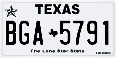 TX license plate BGA5791