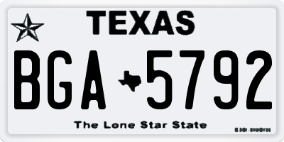 TX license plate BGA5792