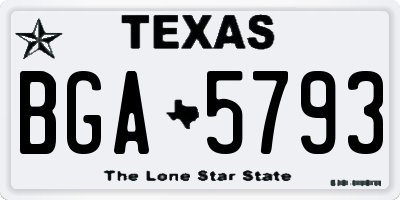 TX license plate BGA5793