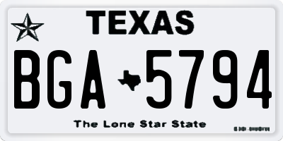 TX license plate BGA5794