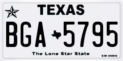 TX license plate BGA5795