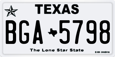 TX license plate BGA5798