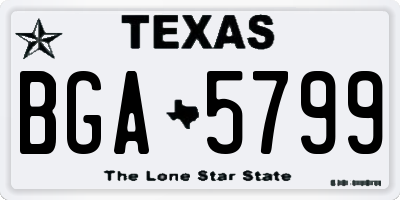 TX license plate BGA5799