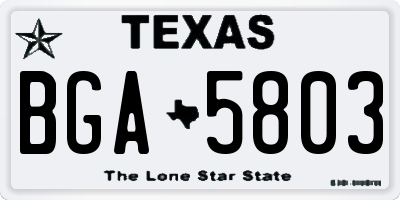 TX license plate BGA5803
