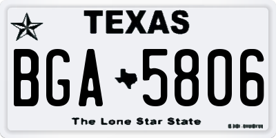 TX license plate BGA5806