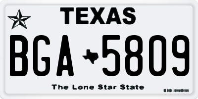 TX license plate BGA5809