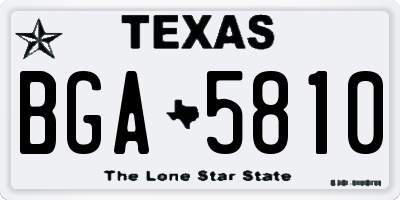TX license plate BGA5810