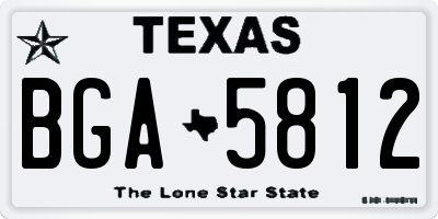 TX license plate BGA5812