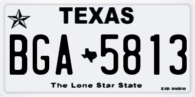 TX license plate BGA5813