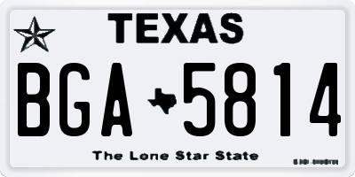 TX license plate BGA5814
