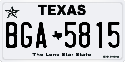 TX license plate BGA5815