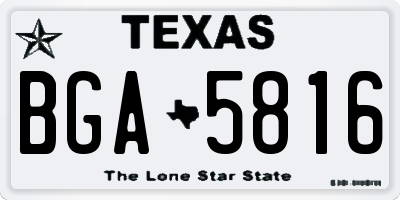 TX license plate BGA5816
