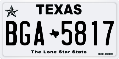 TX license plate BGA5817
