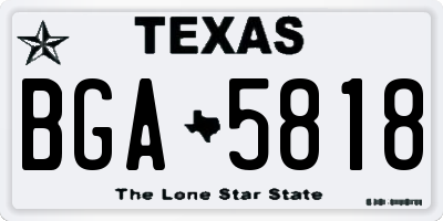 TX license plate BGA5818