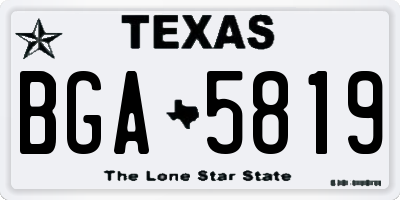 TX license plate BGA5819