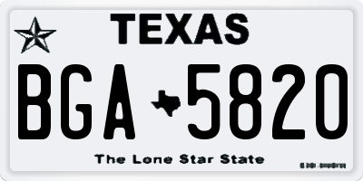 TX license plate BGA5820
