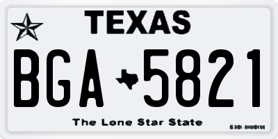 TX license plate BGA5821
