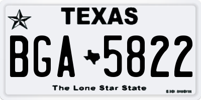 TX license plate BGA5822
