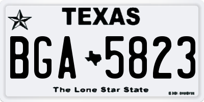TX license plate BGA5823