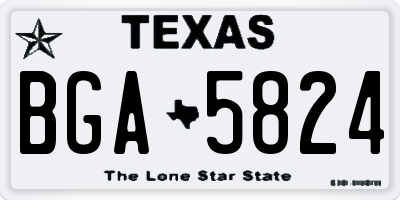 TX license plate BGA5824