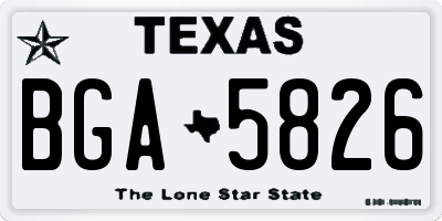 TX license plate BGA5826
