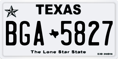 TX license plate BGA5827