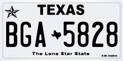 TX license plate BGA5828