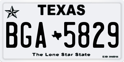 TX license plate BGA5829