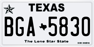 TX license plate BGA5830