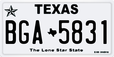 TX license plate BGA5831