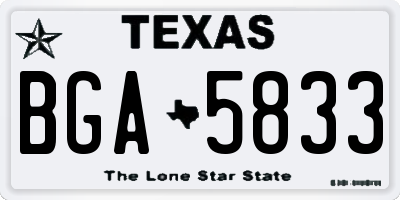 TX license plate BGA5833