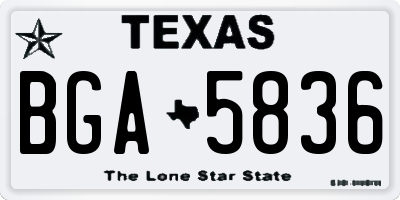 TX license plate BGA5836