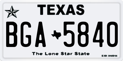 TX license plate BGA5840