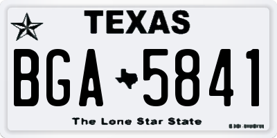 TX license plate BGA5841